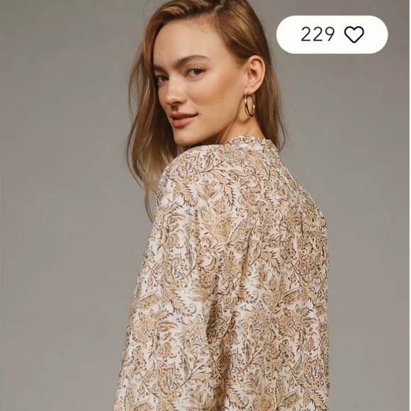 By Anthropologie Tie-Neck Peasant Blouse 🌾🐿️ - Picture 6 of 6